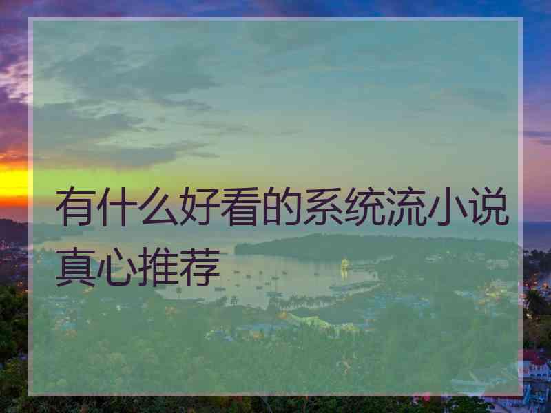 有什么好看的系统流小说真心推荐