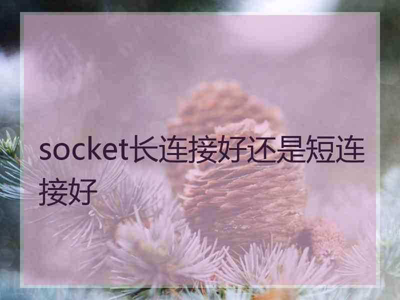 socket长连接好还是短连接好