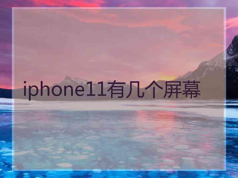 iphone11有几个屏幕