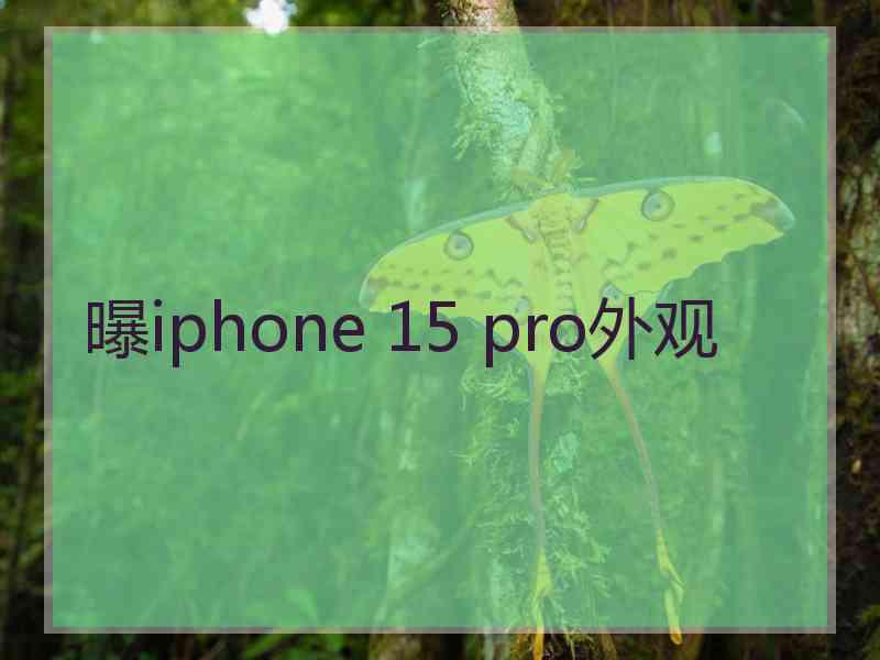 曝iphone 15 pro外观