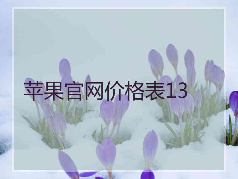 苹果官网价格表13