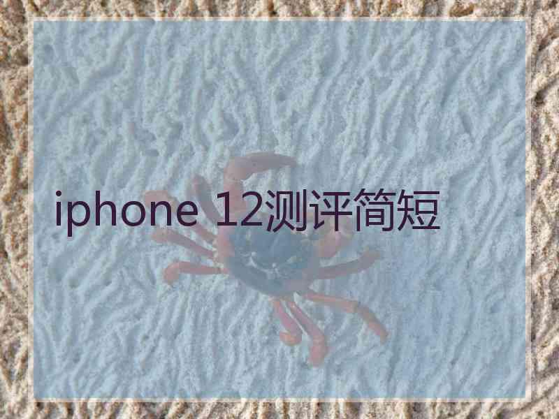 iphone 12测评简短