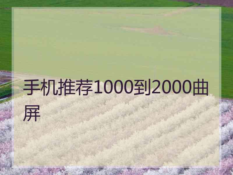 手机推荐1000到2000曲屏