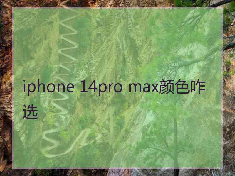 iphone 14pro max颜色咋选