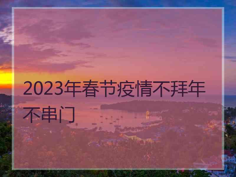 2023年春节疫情不拜年不串门