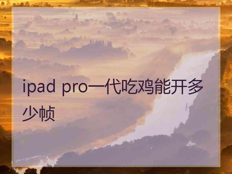 ipad pro一代吃鸡能开多少帧