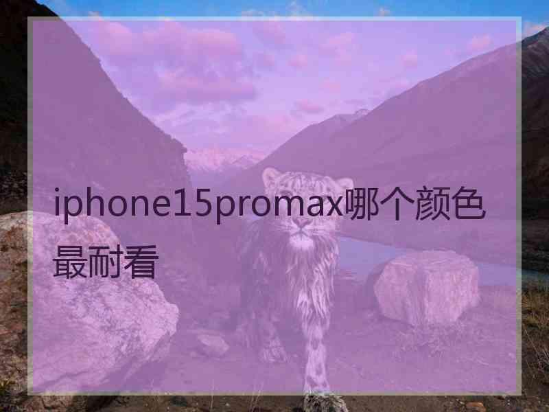 iphone15promax哪个颜色最耐看