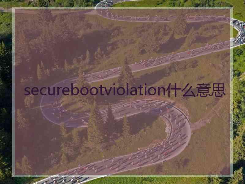 securebootviolation什么意思