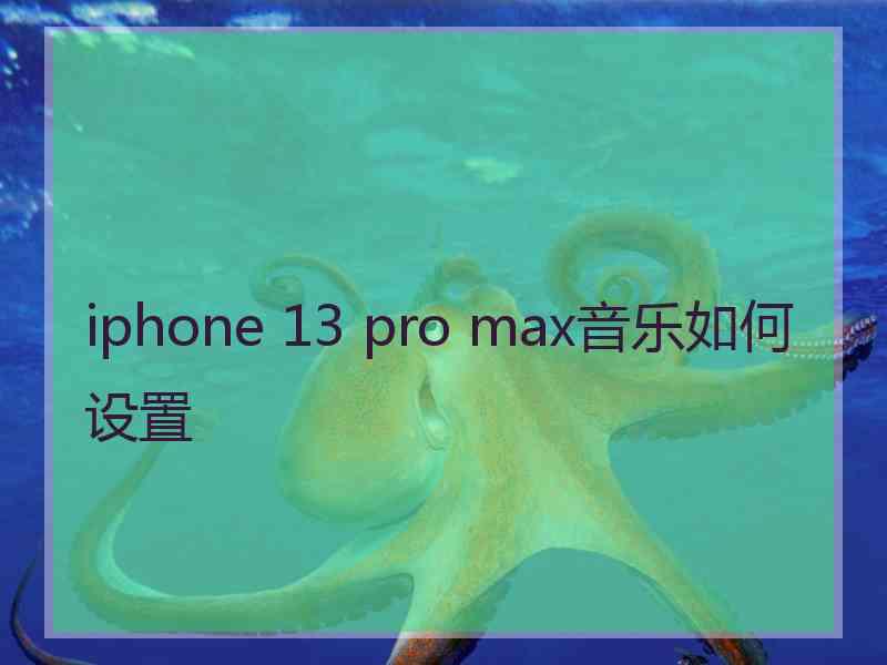 iphone 13 pro max音乐如何设置