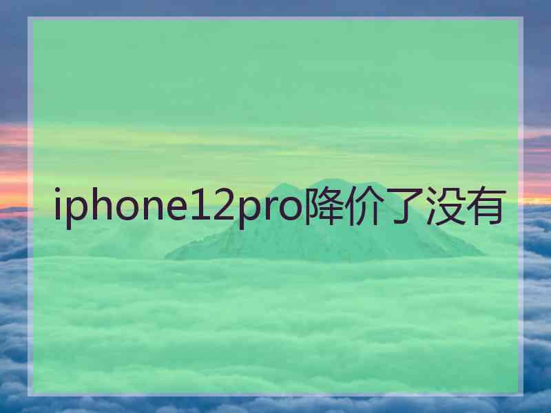 iphone12pro降价了没有