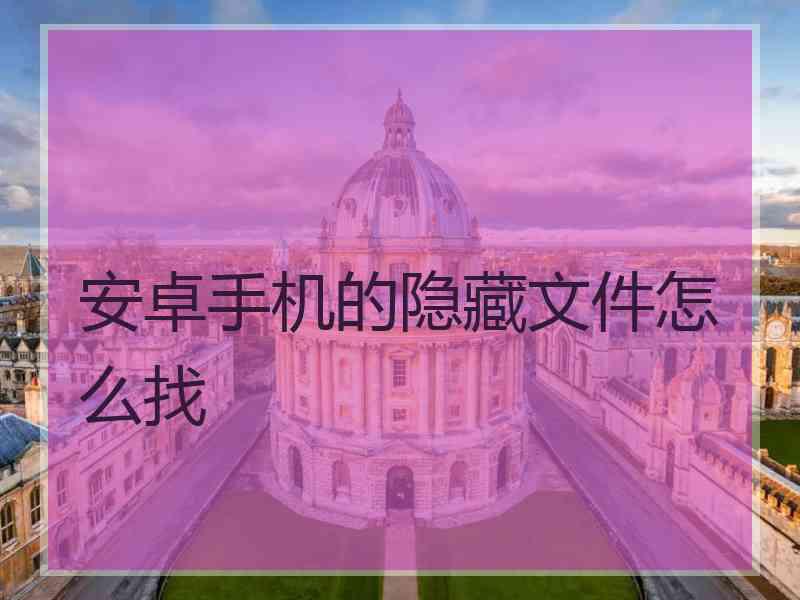 安卓手机的隐藏文件怎么找