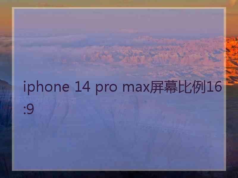 iphone 14 pro max屏幕比例16:9