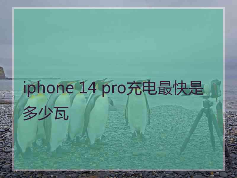 iphone 14 pro充电最快是多少瓦