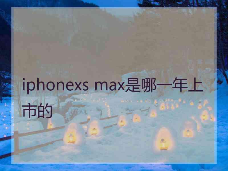 iphonexs max是哪一年上市的