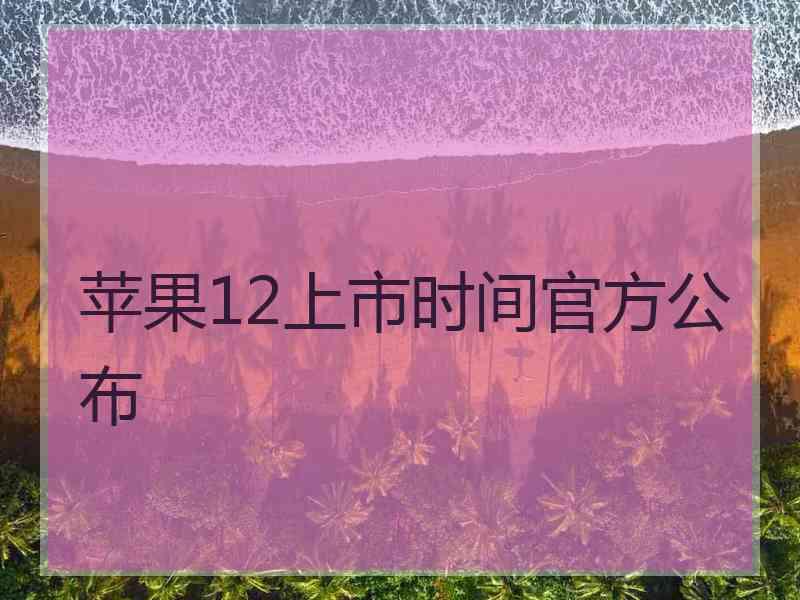 苹果12上市时间官方公布