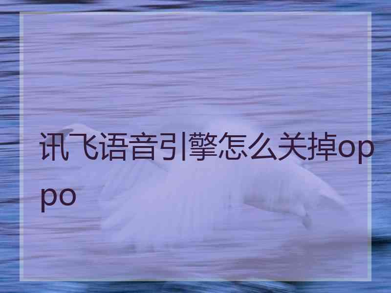 讯飞语音引擎怎么关掉oppo