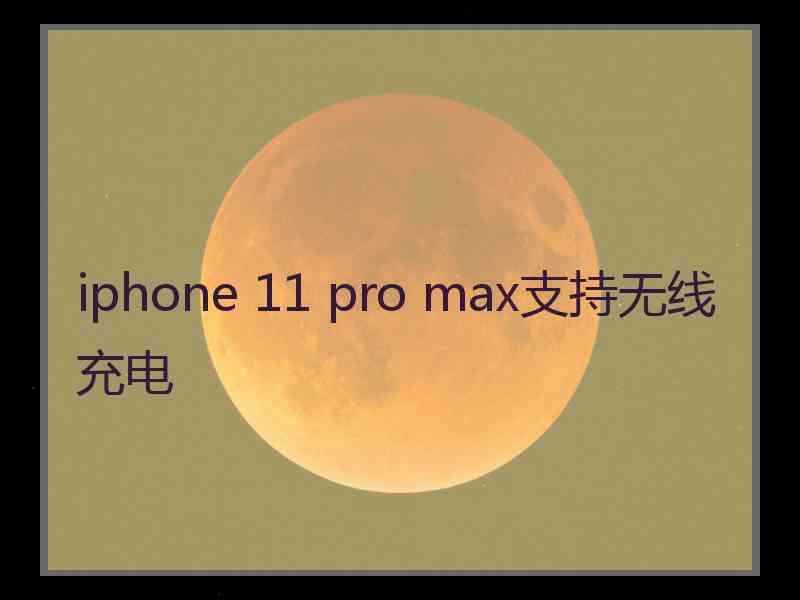 iphone 11 pro max支持无线充电