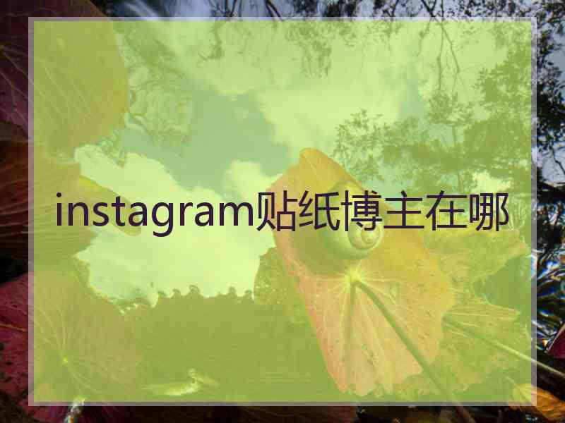 instagram贴纸博主在哪