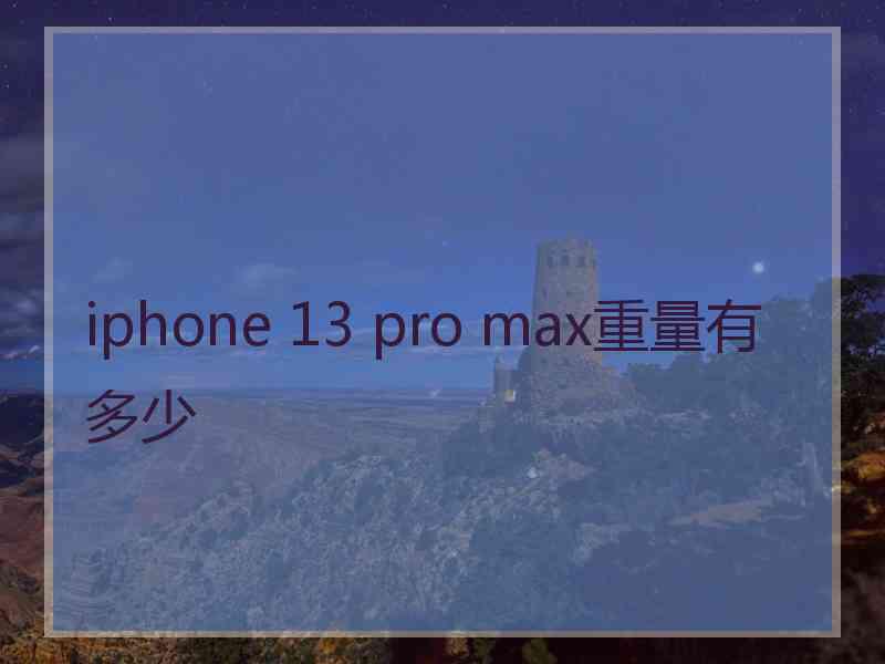 iphone 13 pro max重量有多少