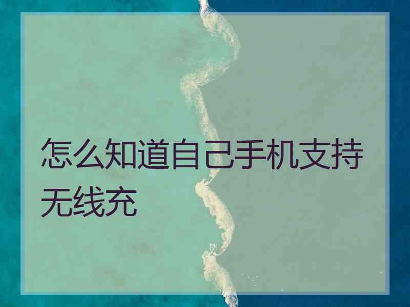 怎么知道自己手机支持无线充