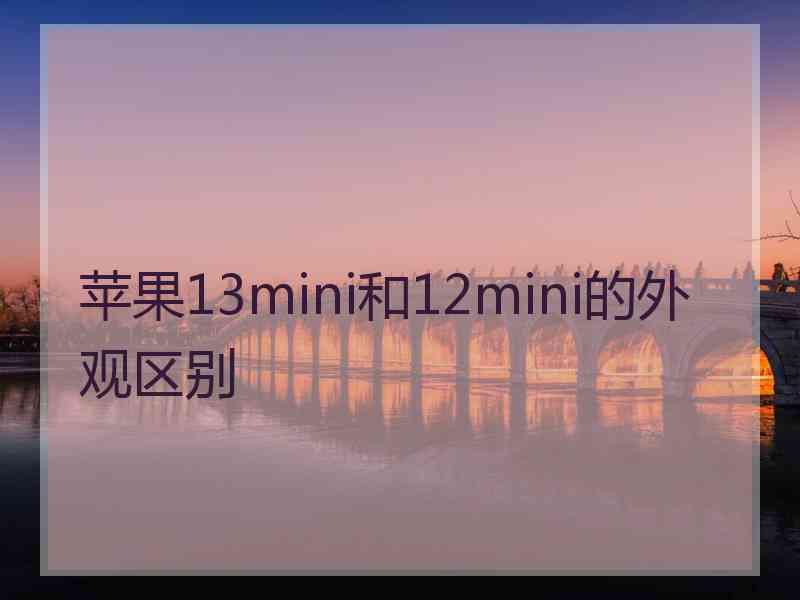 苹果13mini和12mini的外观区别