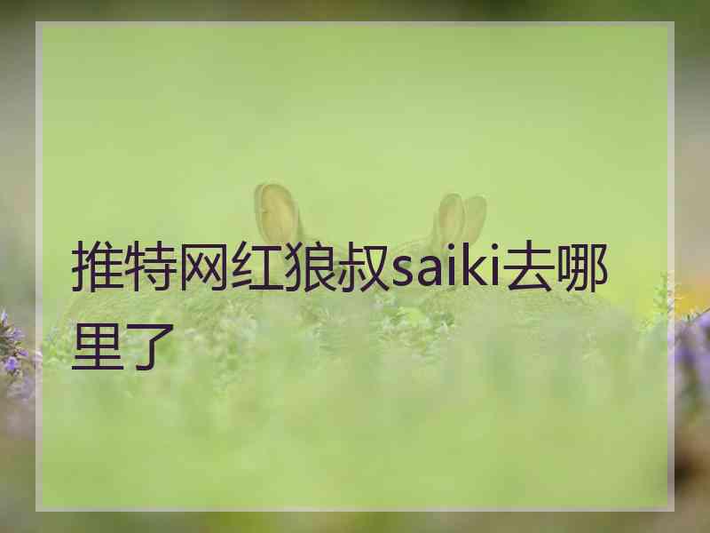 推特网红狼叔saiki去哪里了