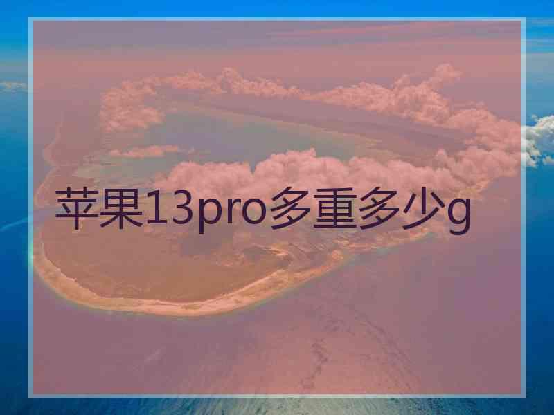 苹果13pro多重多少g