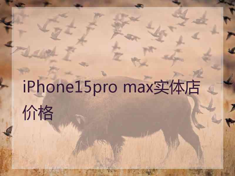 iPhone15pro max实体店价格