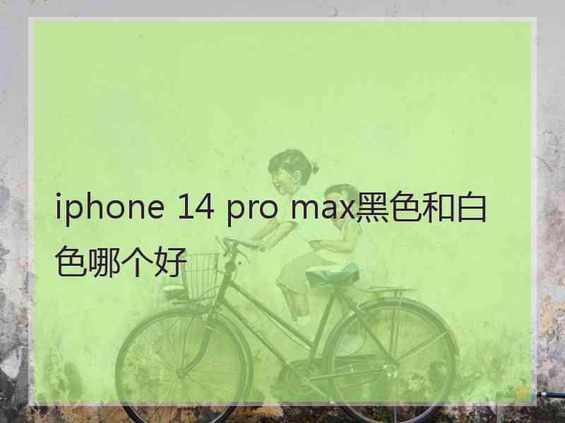 iphone 14 pro max黑色和白色哪个好