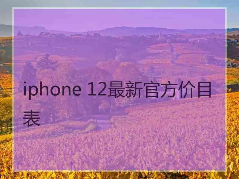 iphone 12最新官方价目表