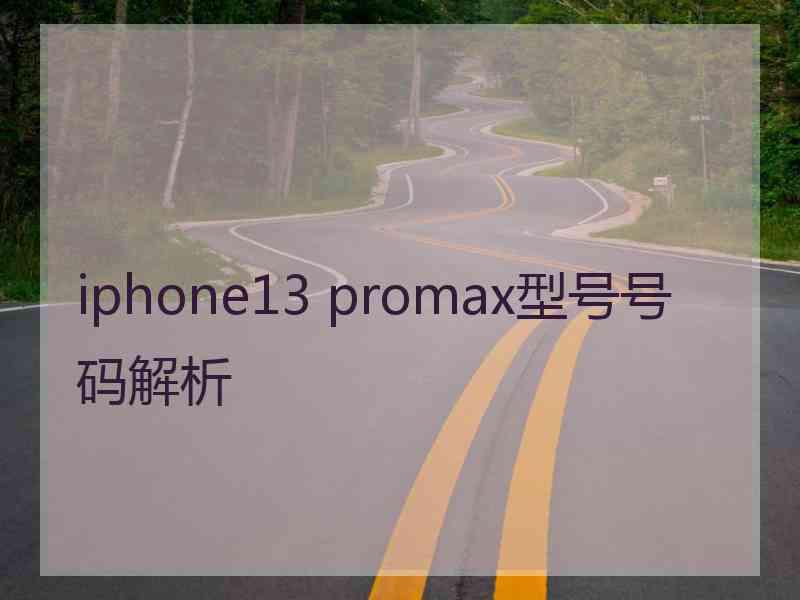 iphone13 promax型号号码解析