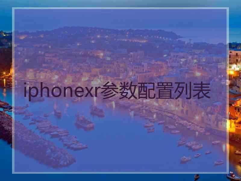 iphonexr参数配置列表