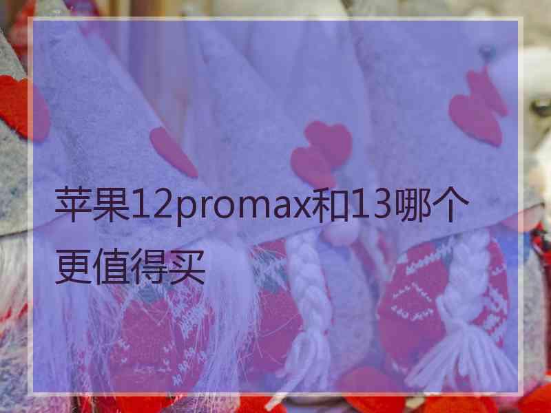 苹果12promax和13哪个更值得买