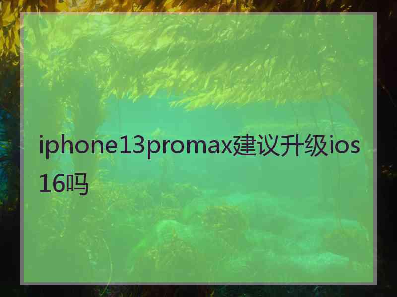 iphone13promax建议升级ios16吗