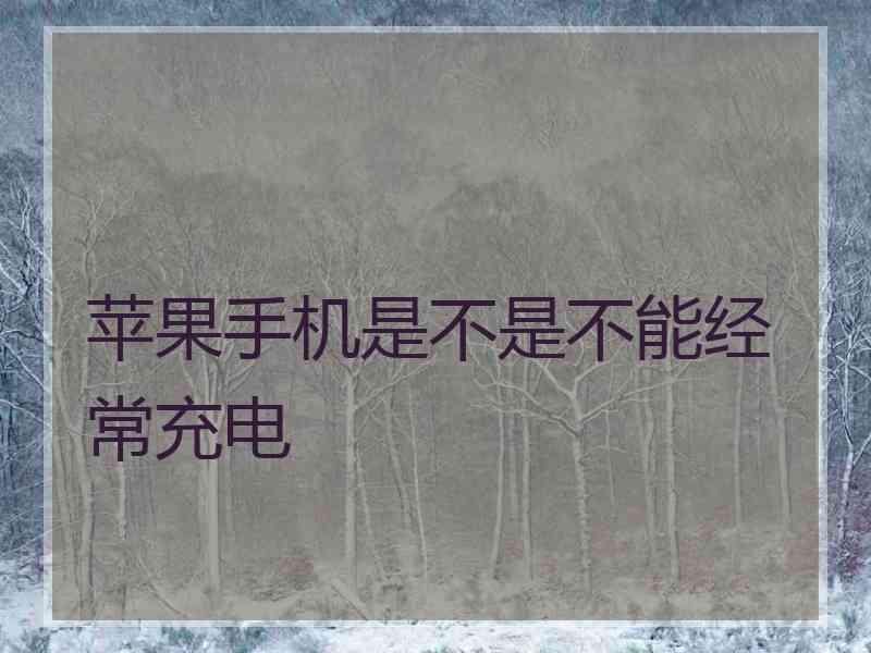 苹果手机是不是不能经常充电