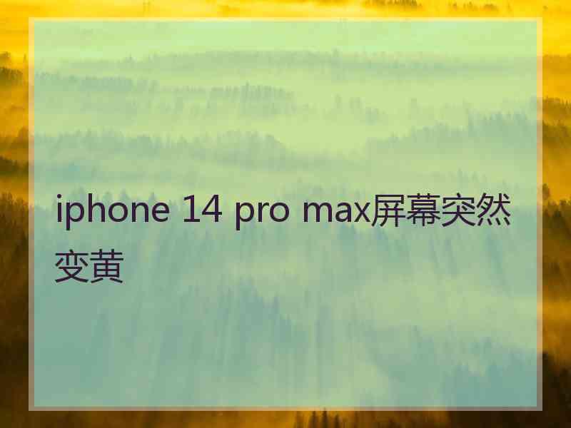 iphone 14 pro max屏幕突然变黄