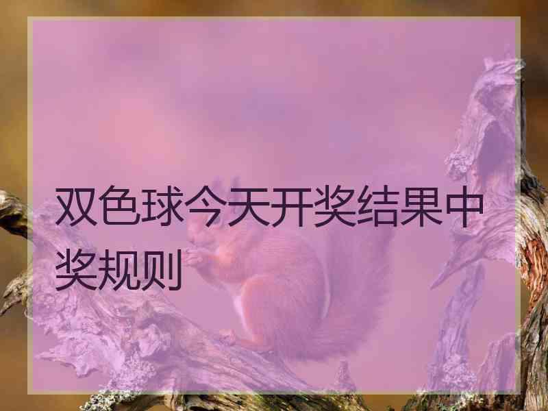 双色球今天开奖结果中奖规则