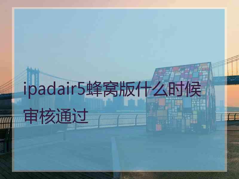 ipadair5蜂窝版什么时候审核通过