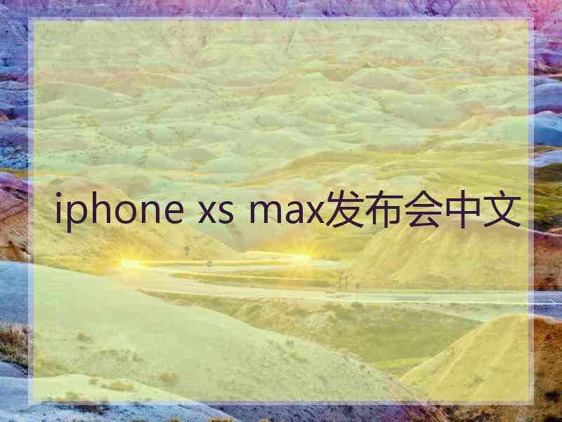 iphone xs max发布会中文