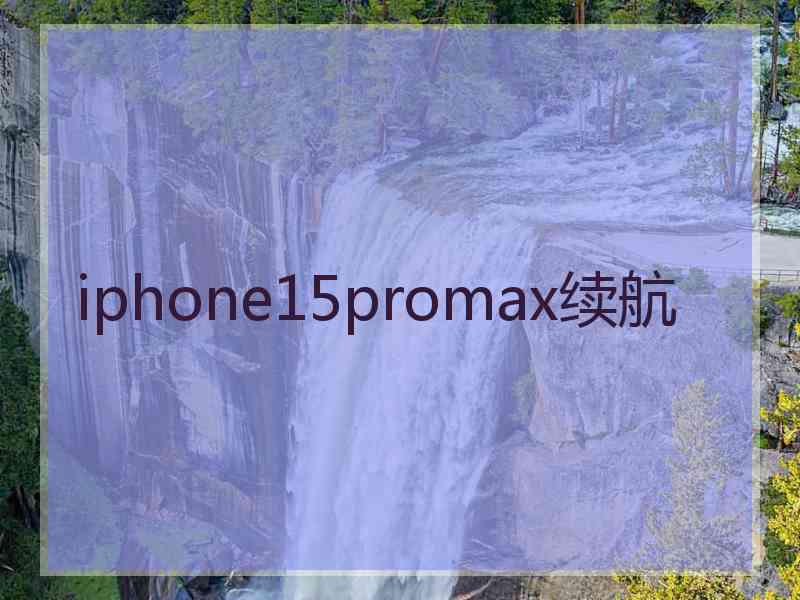 iphone15promax续航