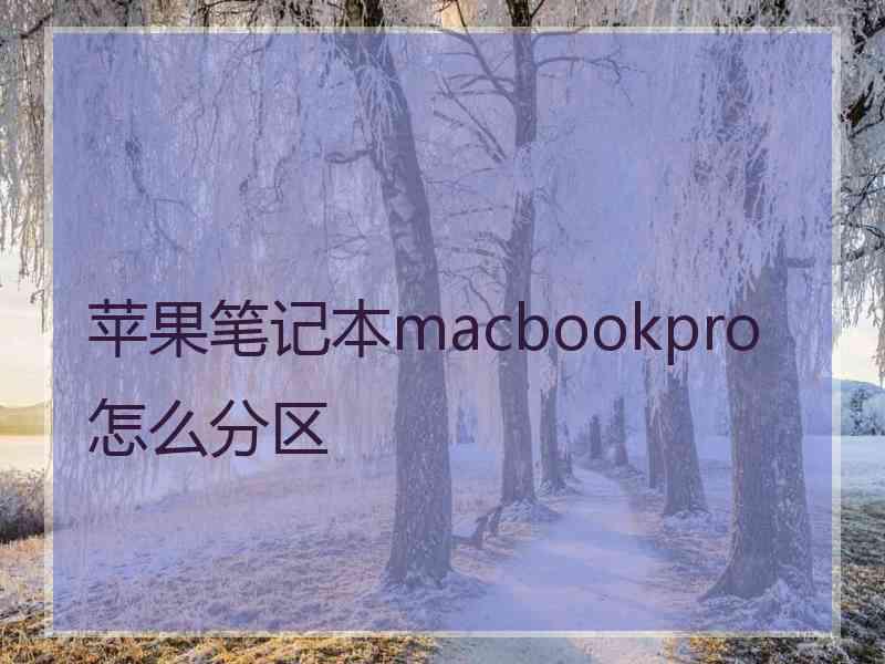 苹果笔记本macbookpro怎么分区