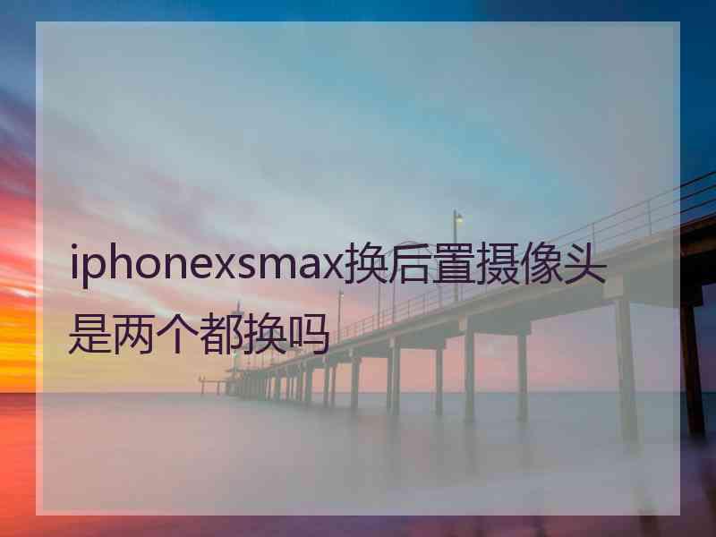 iphonexsmax换后置摄像头是两个都换吗