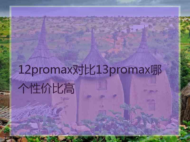 12promax对比13promax哪个性价比高