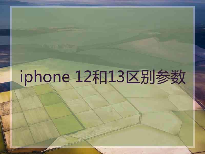 iphone 12和13区别参数