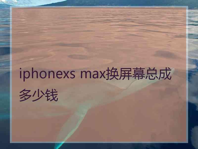 iphonexs max换屏幕总成多少钱