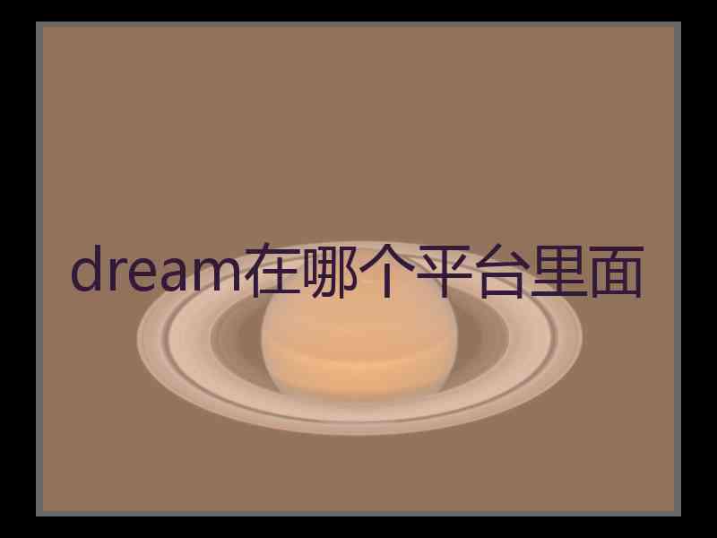 dream在哪个平台里面