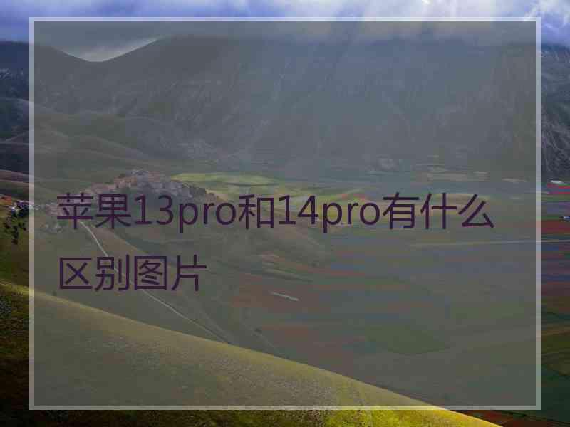 苹果13pro和14pro有什么区别图片