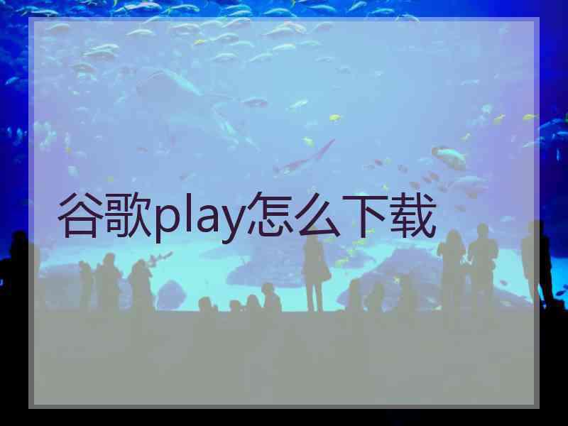 谷歌play怎么下载