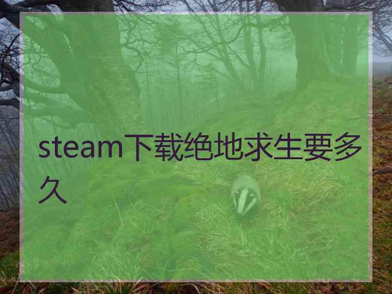 steam下载绝地求生要多久