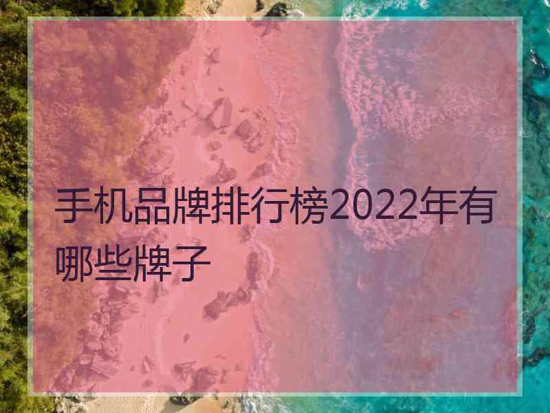 手机品牌排行榜2022年有哪些牌子